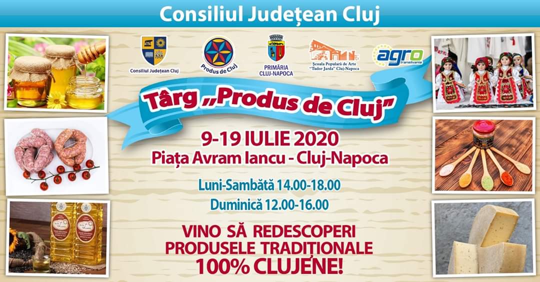 Târgul „Produs de Cluj” revine, începând de astăzi, în centrul Clujului, în Piața Avram Iancu