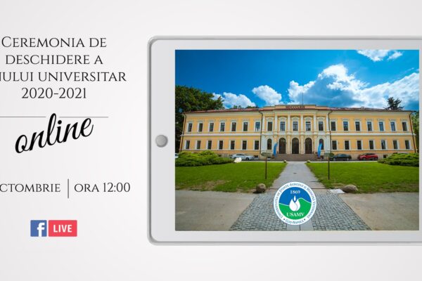 Ceremonie restrânsă și transmisă online la deschiderea anului universitar 2020-2021, la USAMV Cluj-Napoca