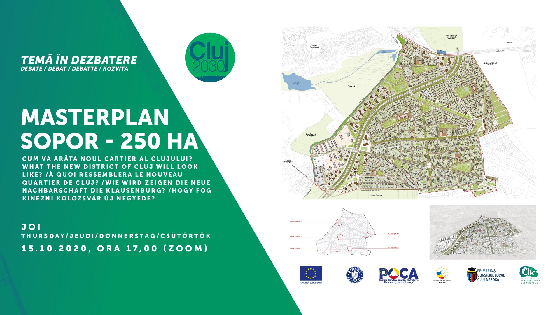 Dezbatere publică online pentru noul cartier al Clujului – Sopor. Cum poți participa?