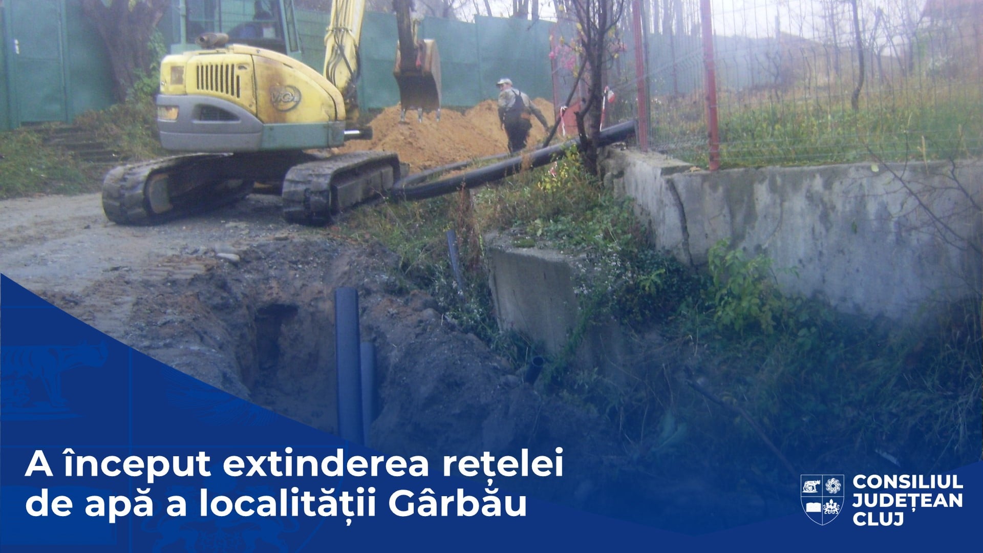 Au început lucrările de extindere a rețelei de apă în localitatea Gârbău