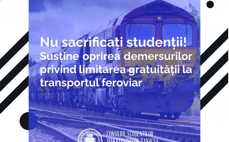 Studenții clujeni ies astăzi în stradă în semn de protest față de eliminarea gratuității pe tren