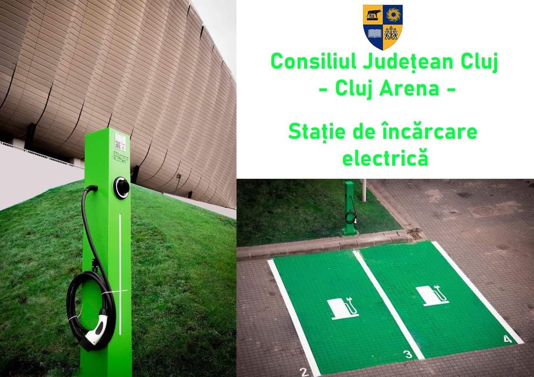 Stație de încărcare pentru mașini electrice, înființată la Cluj Arena