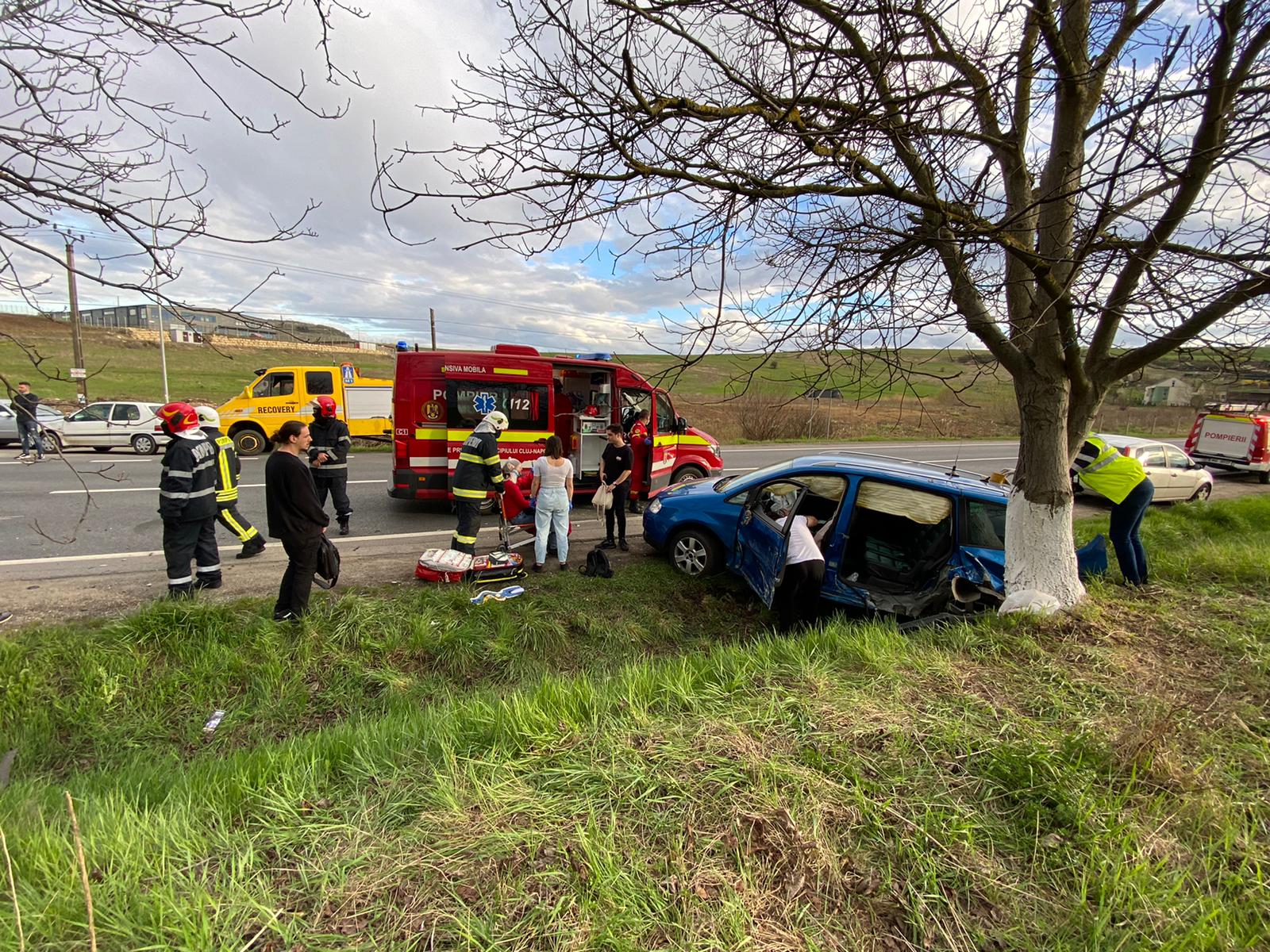 Accident în Baciu. Pompierii au intervenit de urgență