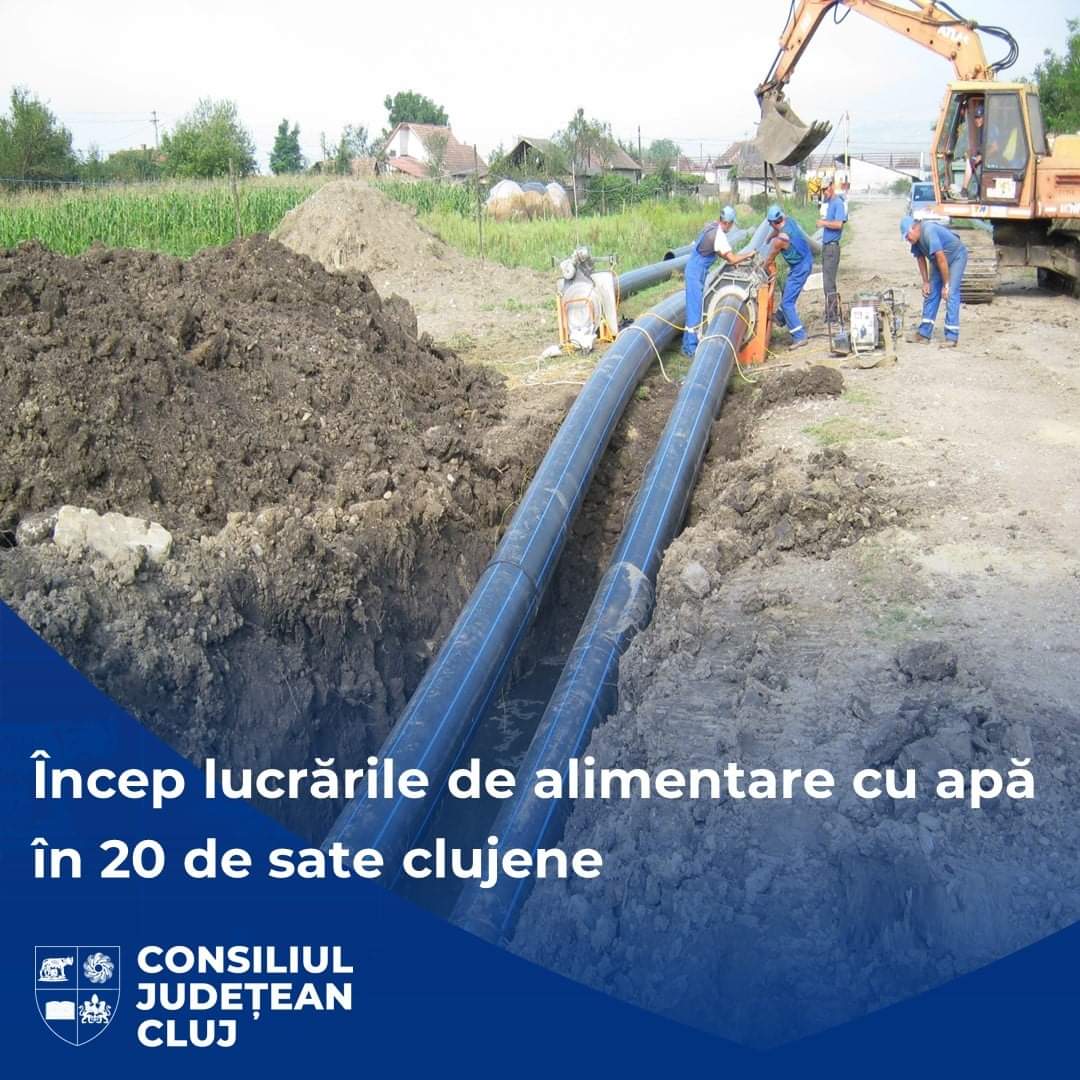 20 de localități rurale din județul Cluj vor fi alimentate cu apă. Proiect de 42 milioane de lei din fonduri europene