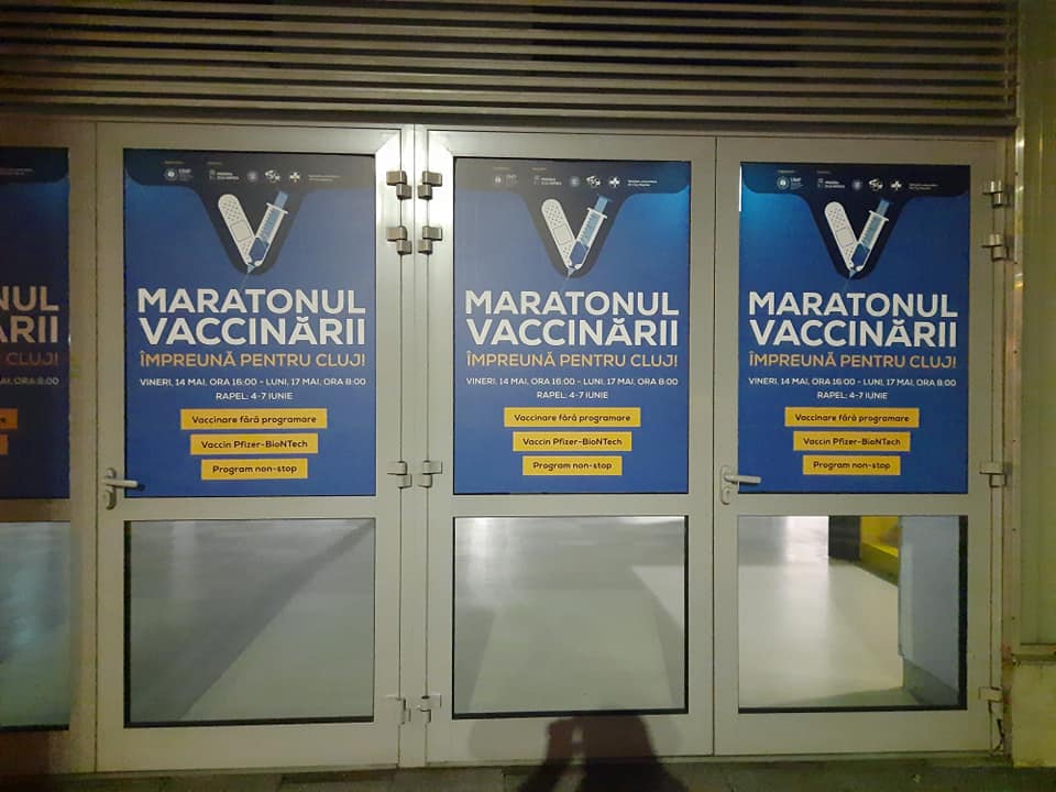 Maratonul vaccinării revine la Sala Polivalentă din Cluj pentru rapel. Se vor putea vaccina şi adolescenții peste 12 ani!