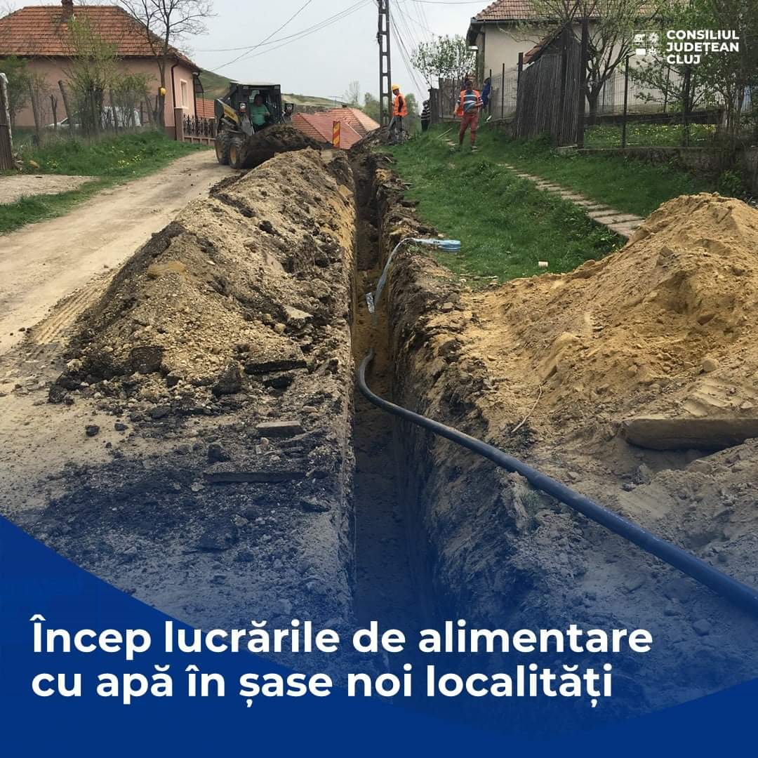 Șase noi localități din Cluj vor fi racordate la rețeaua de apă potabilă a județului
