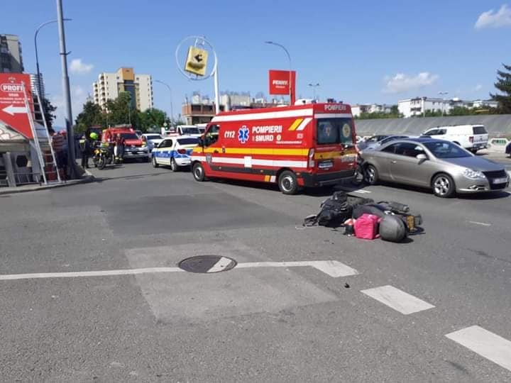 Accident pe Calea Florești cu un moped. Conducătorul acestuia a ajuns la spital