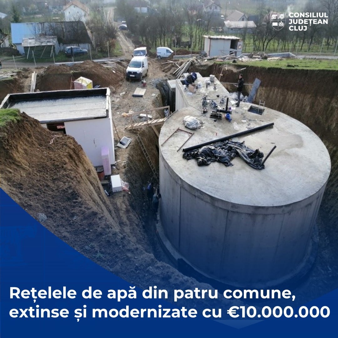 Rețelele de apă din patru comune din județul Cluj, modernizate pe fonduri europene