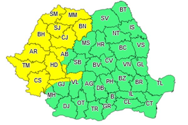 Avertisment de vreme severa. Ce strat e zăpadă se va depune în județul Cluj