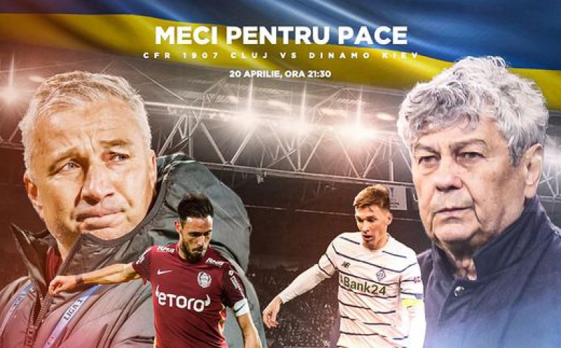 Legenda fotbalului românesc, Mircea Lucescu vine la Cluj. Amical pentru pace între CFR și Dinamo Kiev. Toate încasările din bilete vor fi donate