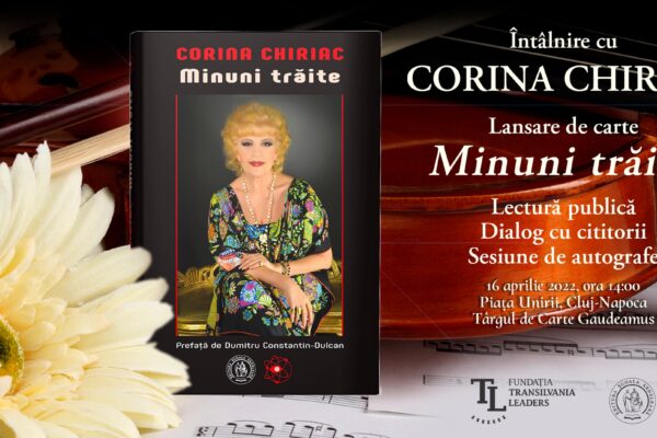 Îndrăgita artistă Corina Chiriac vine la Cluj-Napoca să își lanseze cartea „Minuni trăite”