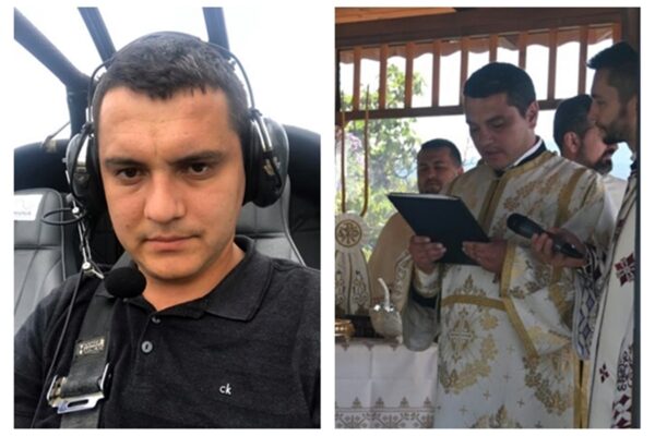 Preotul care zboara cu elicopterul si repara ceasuri. Este din Mitropolia Clujului