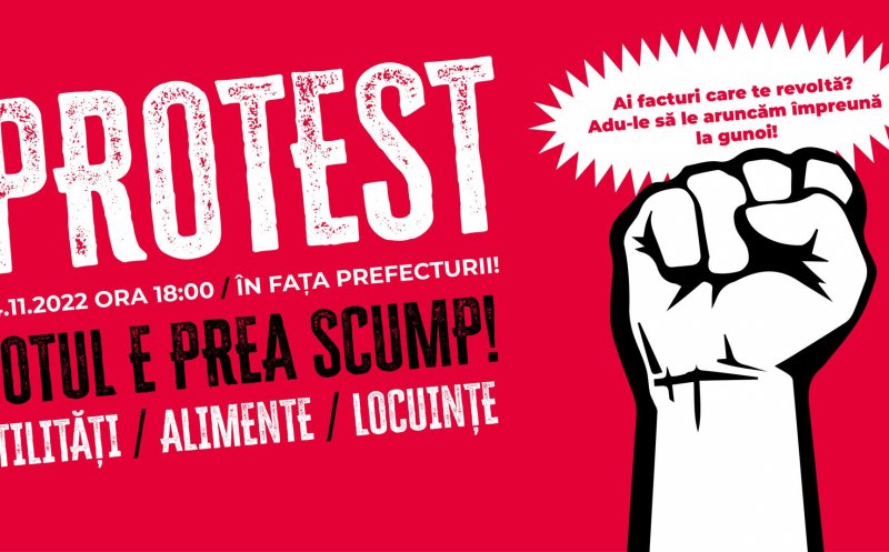 PROTEST în centrul Clujului împotriva scumpirilor, pe 24 noiembrie!