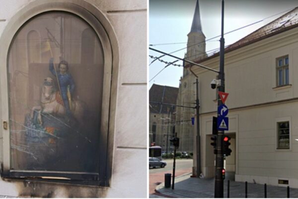 Simbol al Clujului medieval profanat de vandali. I-au dat foc și a plecat