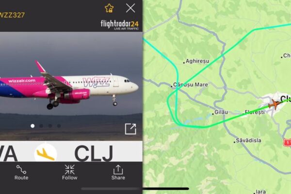 Un avion Wizz Air a ratat aterizarea. Clujenii s-au speriat de manevrele făcute de pilot