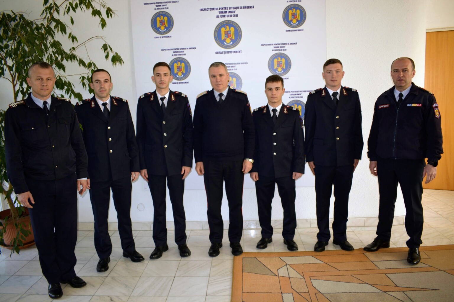 Patru pompieri „boboci” au depus jurământul și au intrat în dispozitivul ISU Cluj