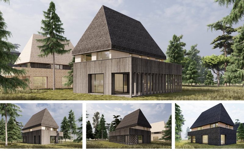 Exemplu de cabană construită cu bun gust în zona de munte a Clujului. Parcă e desprinsă din filme