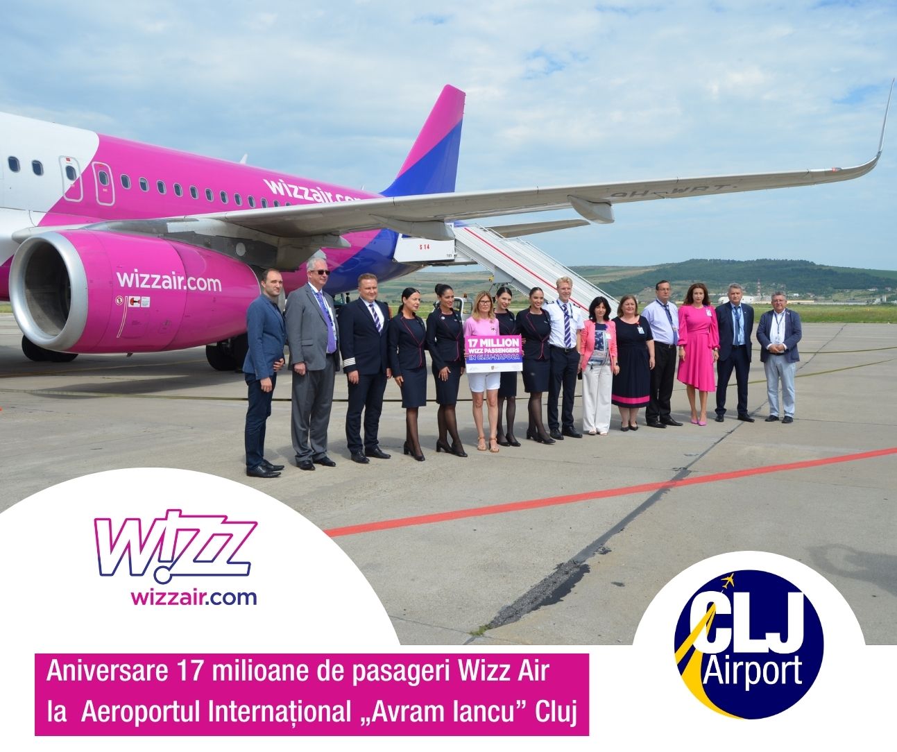 Wizz Air a aniversat 17 milioane de pasageri la Cluj-Napoca