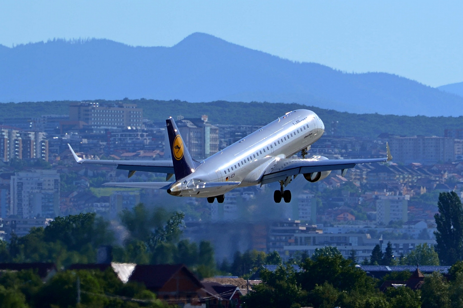 Avion Lufthansa, decolare de la Cluj.