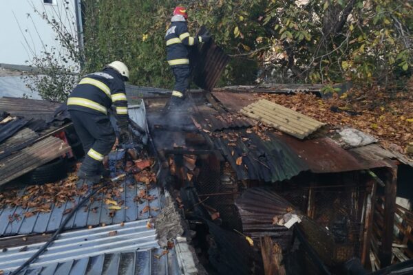 INCENDIU la o casă de pe strada Câmpul Pâinii. A luat foc o magazie de lemne