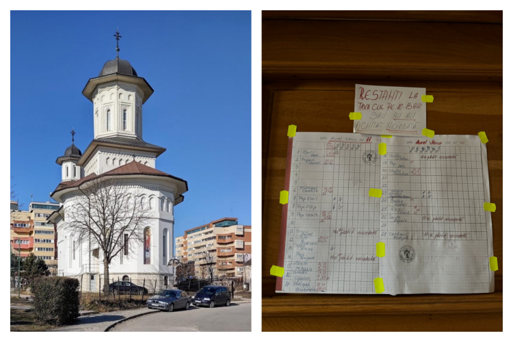 Lista rusinii la o biserică din Cluj