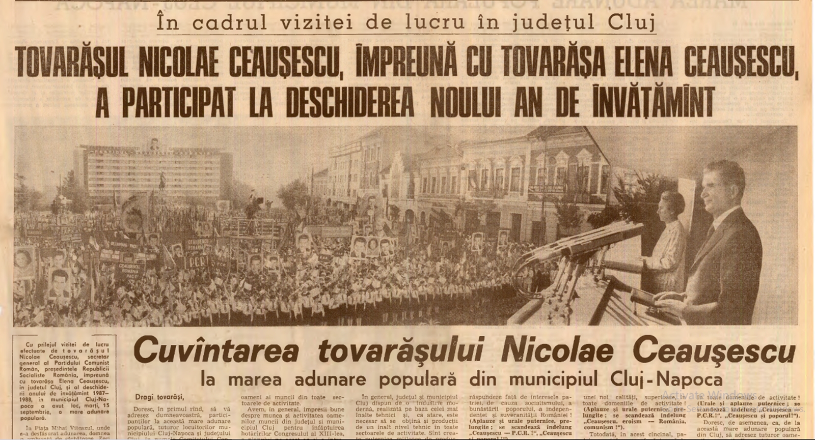 Ziarul Scânteia a prezentat evenimentul de la Cluj