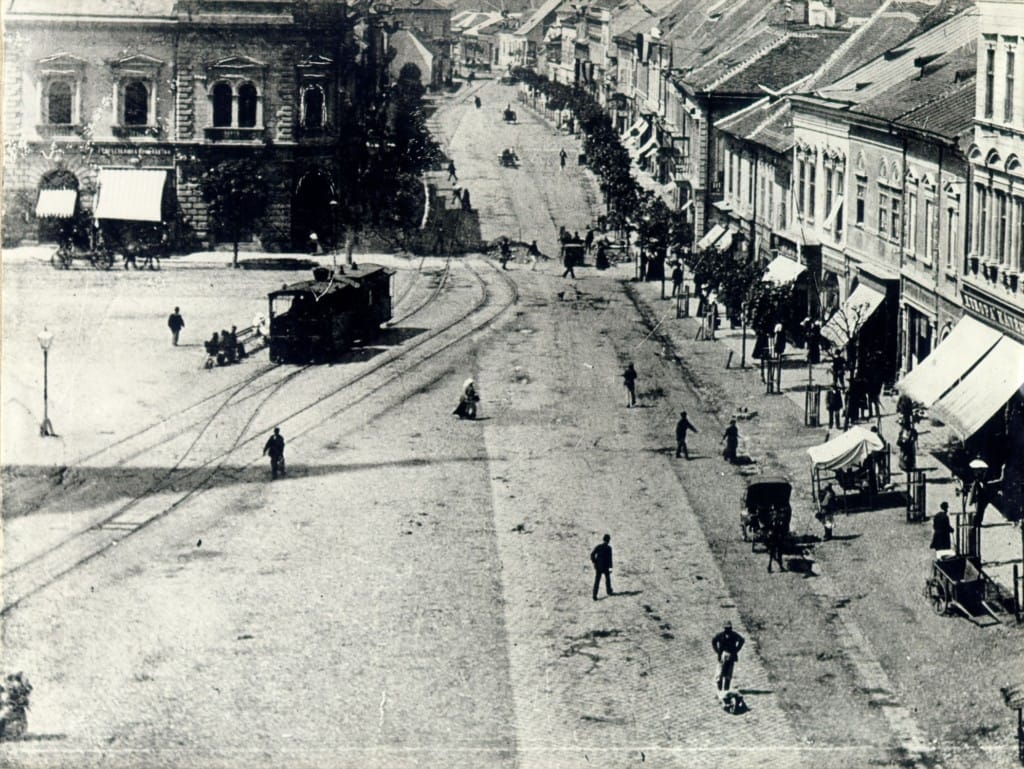 Tramvaiul circula prin centrul Clujului