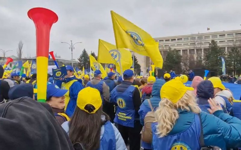 Sindicaliștii clujeni la protest în București
