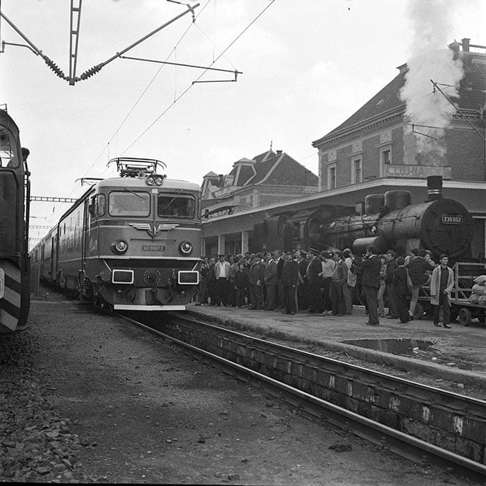 Sosirea primei locomotive electrice in 1984 la Cluj