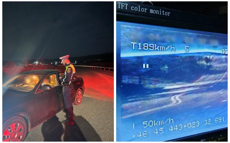 Șofer prins cu aproape 200 km/h pe Calea Florești