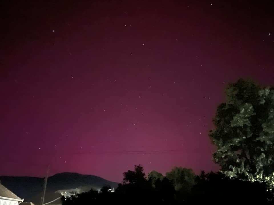 Aurora Boreala in comuna Runcu, Gorj