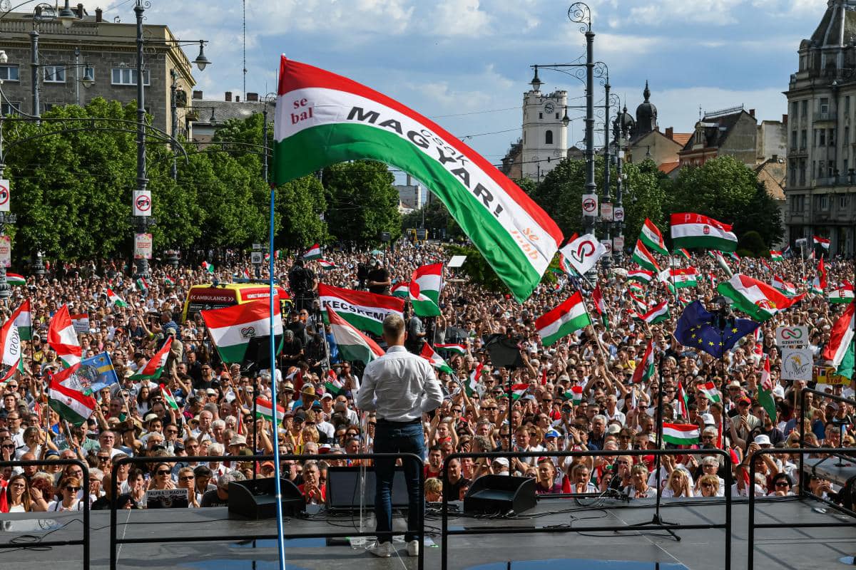 Protest împotriva lui Viktor Orban la Debrețin