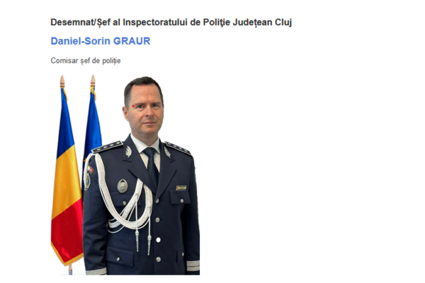 Noul șef al Poliției Cluj este un fost client al DNA. În urma cu un an și jumătate era reținut pentru 24 de ore