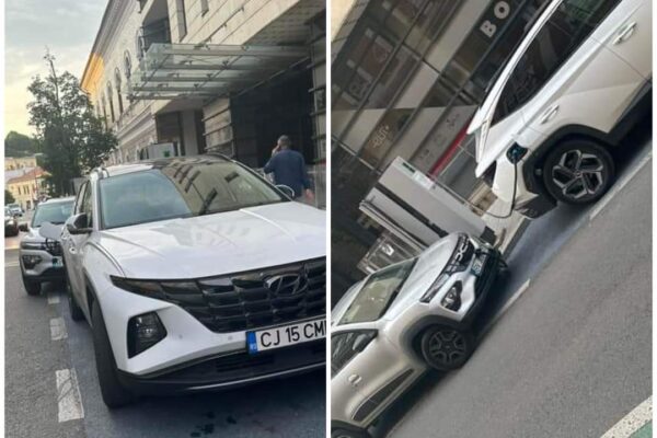 „Românească” à la Cluj făcută într-un stand de încărcare mașini electrice