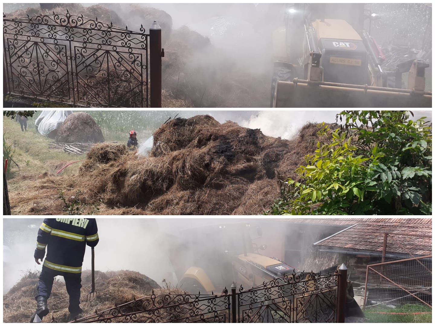 Incendiul care le-a dat emoții pompierilor, în localitatea Aluniș