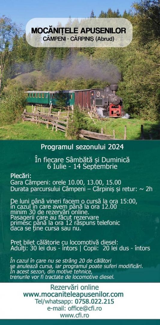 Mocănița Apusenilor a început sezonul 2024