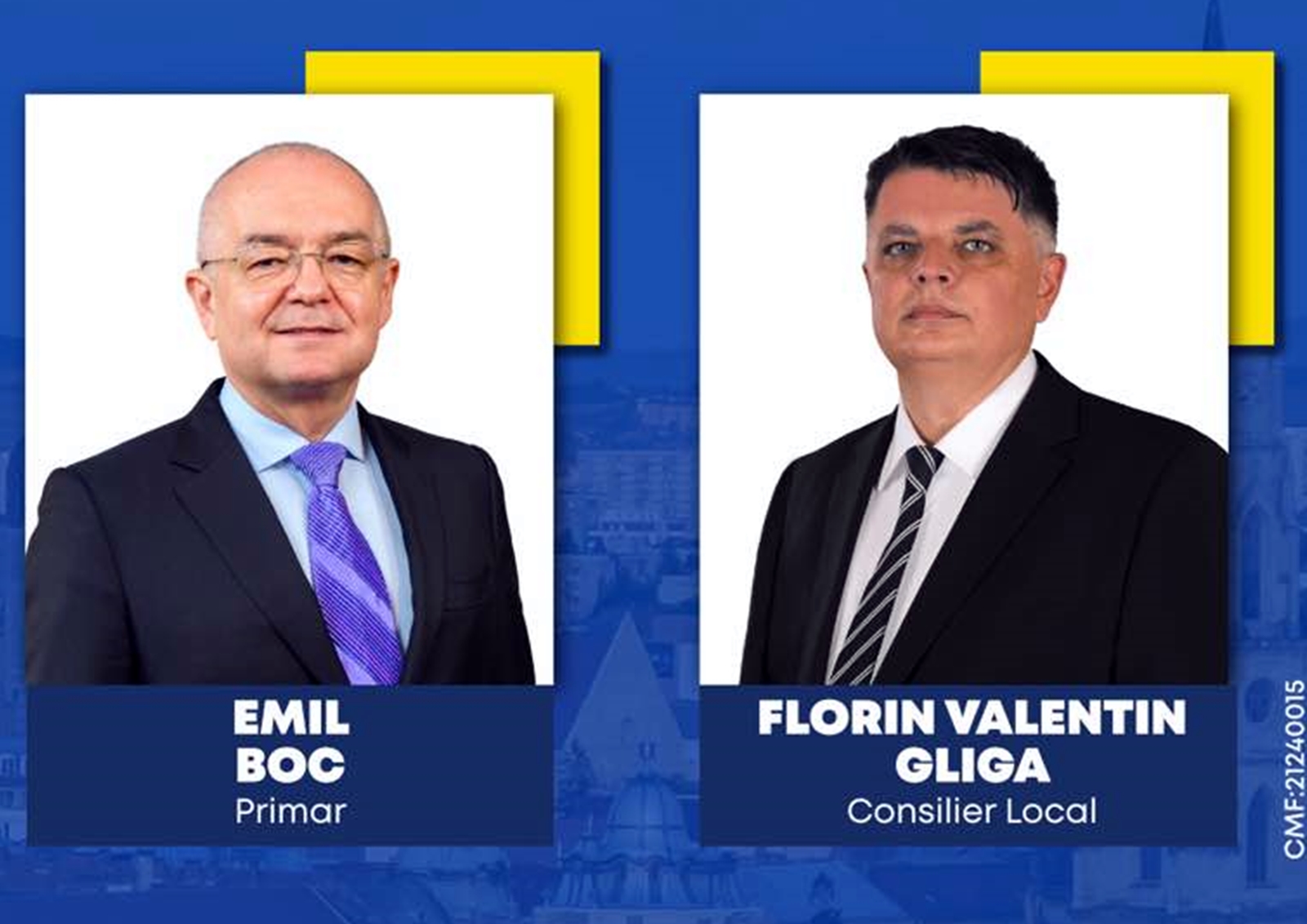 Valentin Gliga alături de Emil Boc.