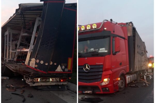 ACCIDENT GRAV între două tiruri pe A3. O victimă a ajuns la spital