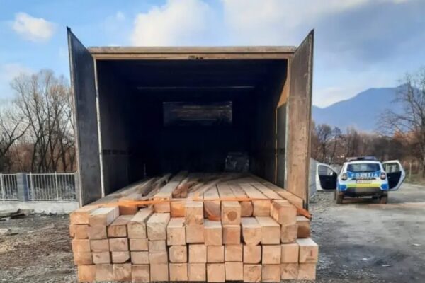 Bărbat din Cluj s-a ales cu dosar penal după ce a fost prins transportând cherestea fără acte