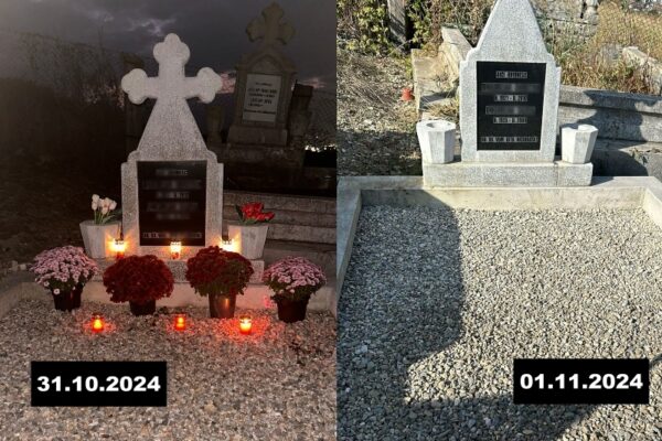 Au apărut hoții de flori din cimitire. Zeci de morminte au fost ”curățate” chiar și de candele
