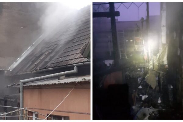 Pompierii s-au luptat două ore cu un incendiu la o casă din Turda