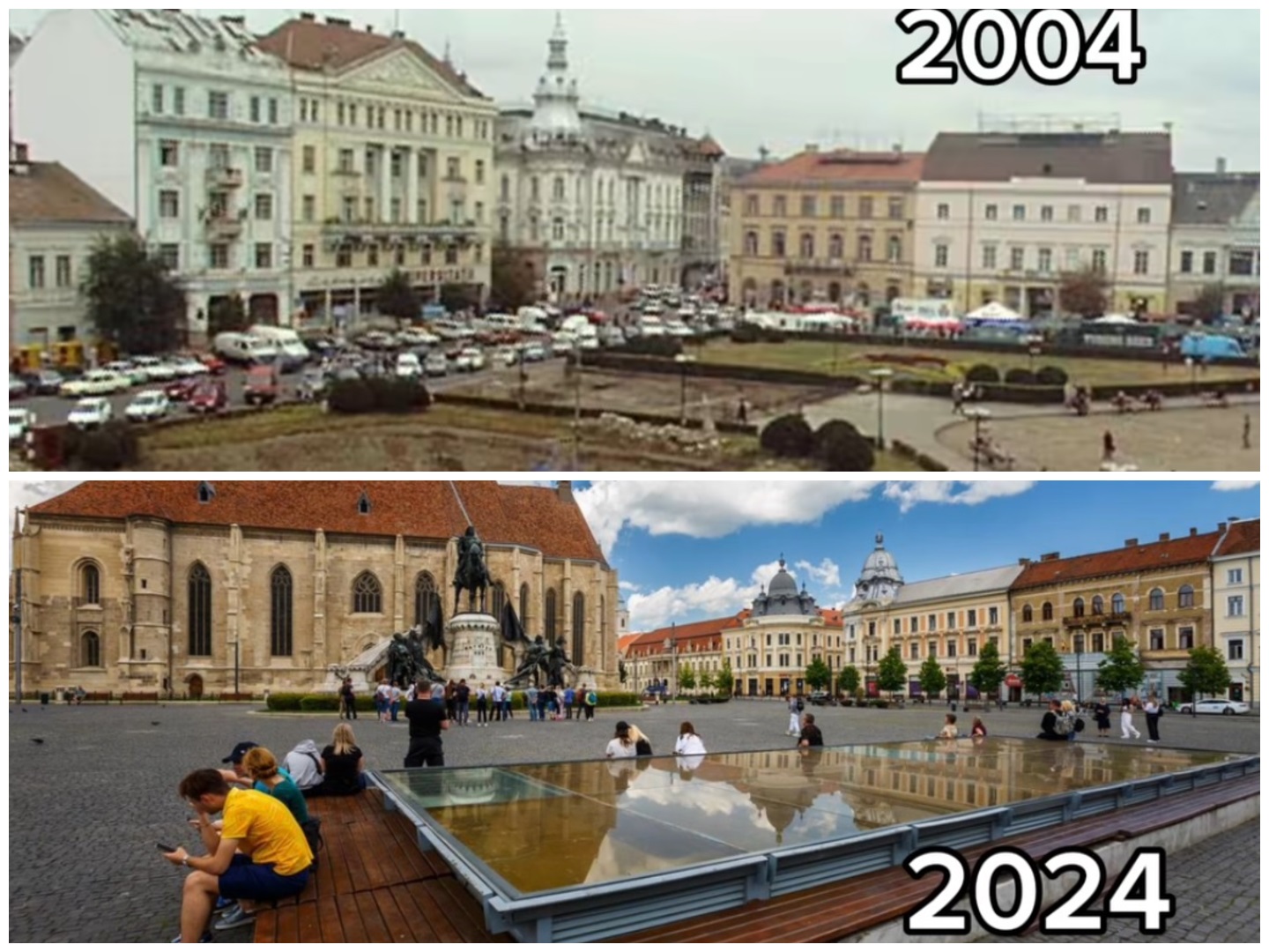 Cum s-a transformat Piața Unirii în ultimii 10 ani