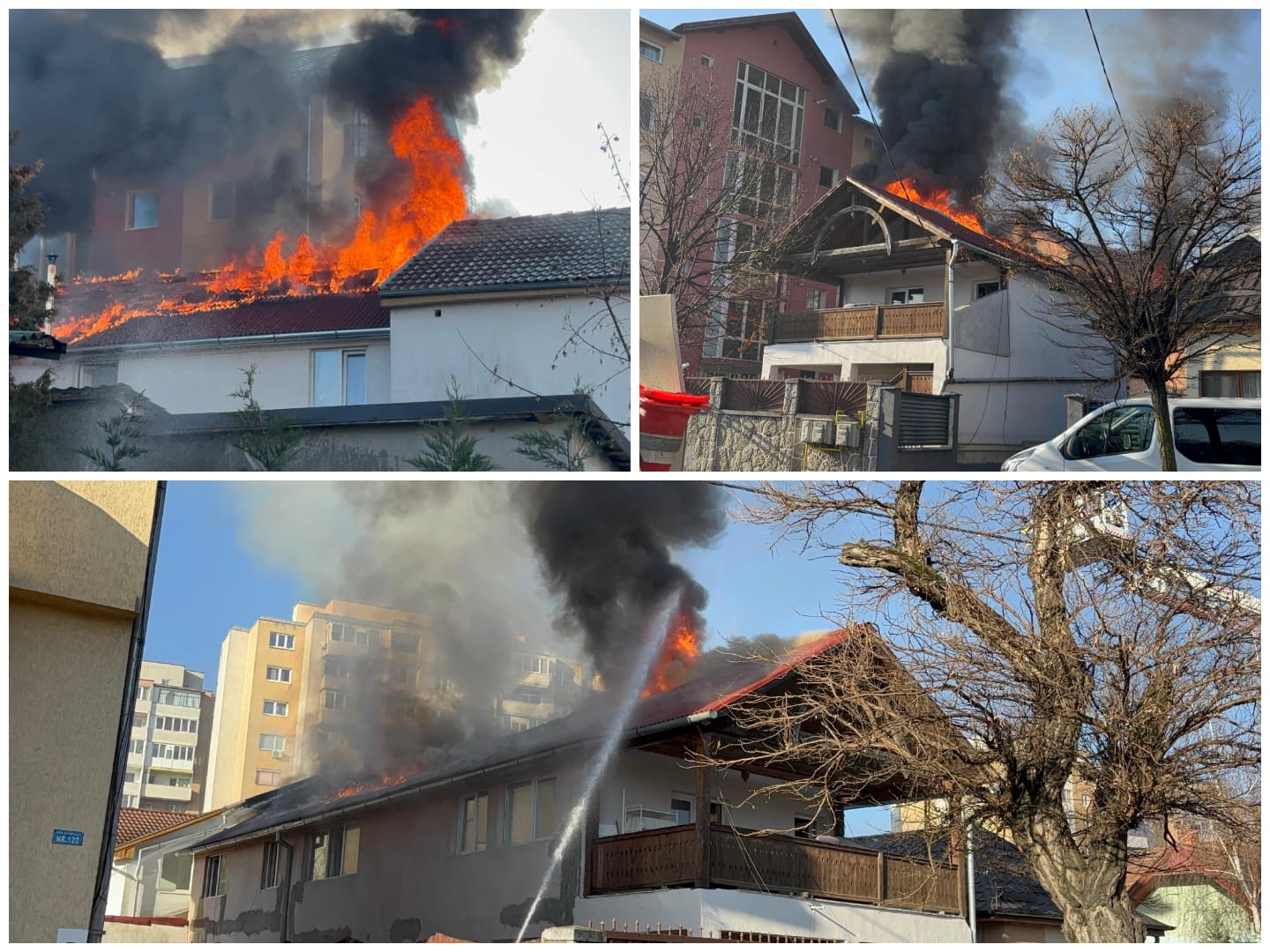 Casă distrusă de un incendiu în Mănăștur