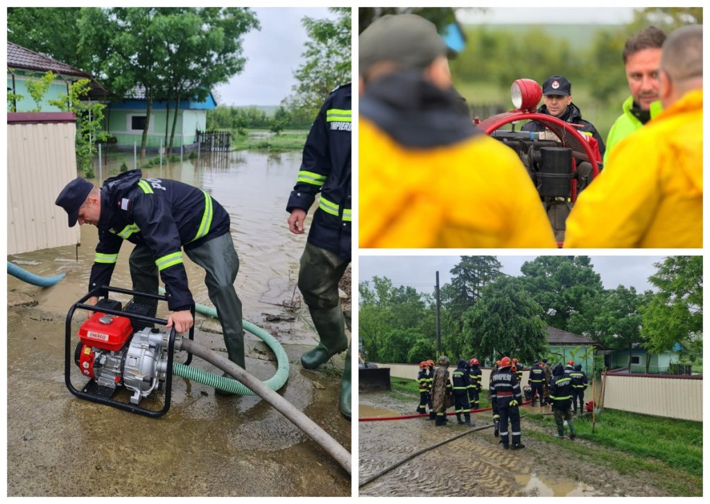 Pompierii clujeni au intervenit în zonele afectate de inundații din România
