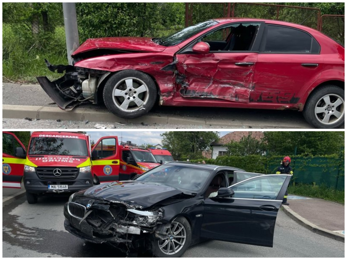 Tânără de 30 ani transportată la spital după iun accident