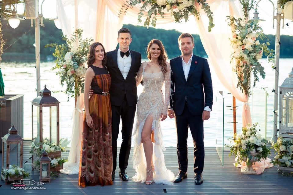 Cristina Petrovici, alături de Ionuț Rusu, la nunta fostului fotbalist Florin Gardos