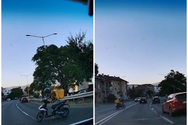 Încă un livrator-kamikaze a produs un accident pe Calea Turzii. Cineva să îi învețe regulile de circulație!