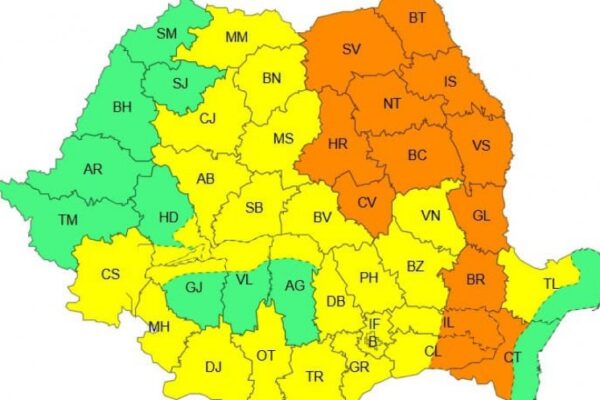 A fost prelungit codul galben de vijelii și ploi torențiale la Cluj