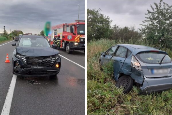 A fost accident la ieșire din Huedin între două mașini. O femeie a ajuns la spital