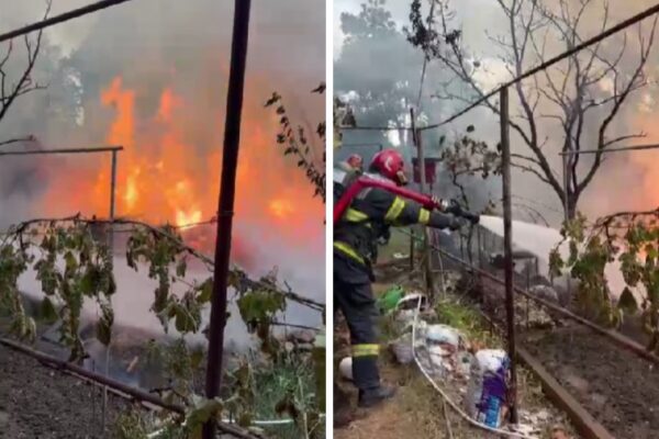 Incendiu pe strada Blajului din Cluj-Napoca. Pompierii au intervenit